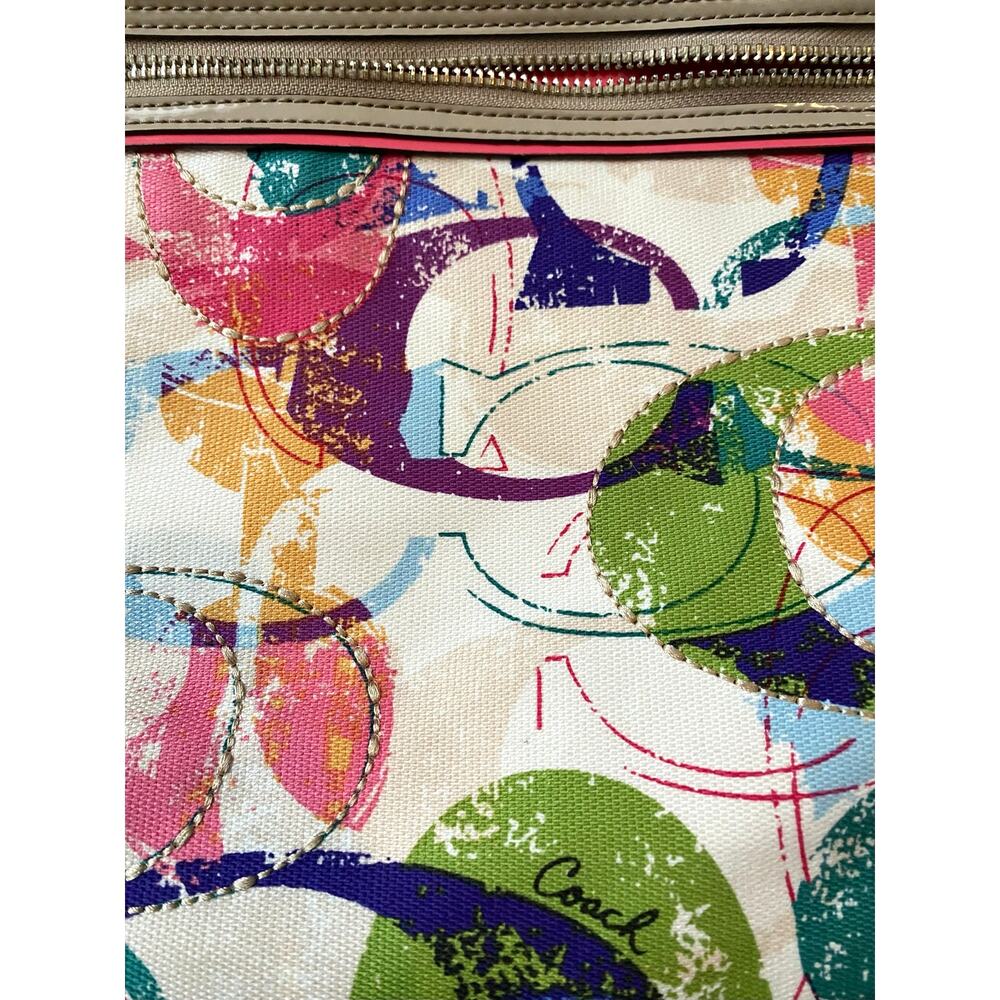 Coach Poppy Stamped C Hippie Signature Bag Colorful Monogram Shoulder Bag - Picture 8 of 11